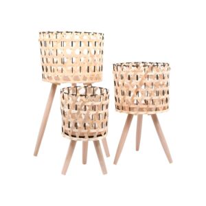 ΣΕΤ 3 ΨΑΘΙΝΑ ΚΑΣΠΩ ΦΥΣΙΚΟ ΧΡΩΜΑ 20x20x34εκ+25x25x43εκ+29x29x57εκ 1