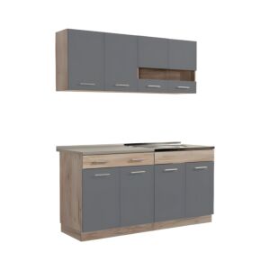 ΚΟΥΖΙΝΑ DALILA 160 GREY OAK / ΓΚΡΙ 160x51,5x206,5εκ 1