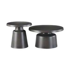 ΣΕΤ 2 ΤΡΑΠΕΖΑΚΙΑ ΣΑΛΟΝΙΟΥ FL830 ΜΑΥΡΟ ΧΡΩΜΑ 50x47εκ & 70x39εκ 1