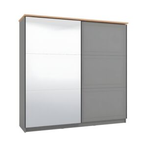 ΝΤΟΥΛΑΠΑ VALENCIA 220 ΜΕ ΚΑΘΡΕΦΤΗ ΓΚΡΙ-ARTISAN OAK-ΓΚΡΙ ΜΑΤ 220x62.5x214εκ 1