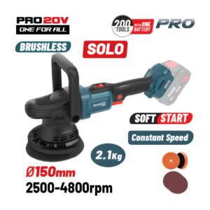 BORMANN Pro BBP5345 Αλοιφαδόρος Ρυθμιζόμενος Brushless Μπαταρίας 20V,Li-Ion,150mm,2500-4800rpm,SOLO 1