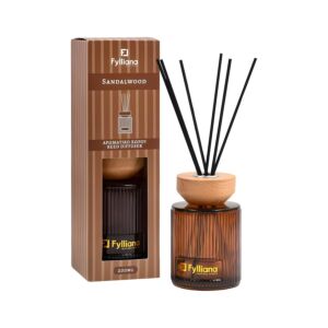ΑΡΩΜΑΤΙΚΟ ΧΩΡΟΥ "Sandalwood" ΓΥΑΛΙΝΟ ΜΠΟΥΚΑΛΑΚΙ ΜΕ STICKS FL25240 ΣΕ ΣΥΣΚΕΥΑΣΙΑ ΔΩΡΟΥ ΚΑΦΕ ΧΡΩΜΑ 200ml 1