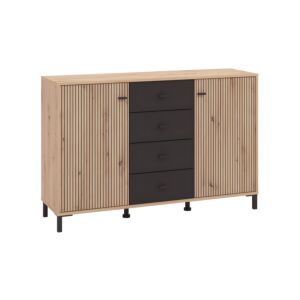 ΚΟΜΟΤΑ-ΜΠΟΥΦΕΣ Avignon 138 3K4F2V ARTISAN OAK-ΜΑΥΡΟ ΧΡΩΜΑ 139x40x90εκ 1
