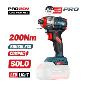 BORMANN Pro BBP5410 Παλμικό Κατσαβίδι Compact Brushless Μπαταρίας 20V,Li-Ion,200Nm, SOLO 1