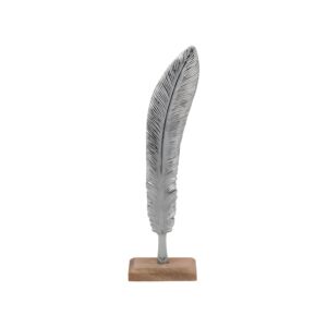 ΕΠΙΤΡΑΠΕΖΙΟ ΔΙΑΚΟΣΜΗΤΙΚΟ "Leaf" ΝΙΚΕΛ ΜΕ ΞΥΛΙΝΗ ΒΑΣΗ 16x7,5x32εκ 1