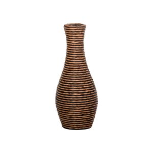 ΔΙΑΚΟΣΜΗΤΙΚΟ ΒΑΖΟ FL528 PU RATTAN ΜΑΥΡΟ-ΦΥΣΙΚΟ ΧΡΩΜΑ 50εκ 1