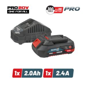 BORMANN Pro BBP9920 Starter Kit 20V, Mπαταρία 2.0Ah & Φορτιστής 2.4Α 1