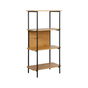 ΒΙΒΛΙΟΘΗΚΗ-ΡΑΦΙΕΡΑ ΜΕΤΑΛΛΙΚΗ FL2504 BLACK OAK ΧΡΩΜΑ 60x36x122εκ 1
