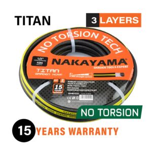 NAKAYAMA PRO GH6300 Λάστιχο Τitan 3 Επστρώσεις 50m,1/2" 1