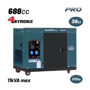 BORMANN Pro BGB9783 Γεννήτρια Πετρελαίου,Τριφασική, Συνεχ. Απόδοση 8000W,688cc,Μίζα,Μπαταρία,Τροχοί 1