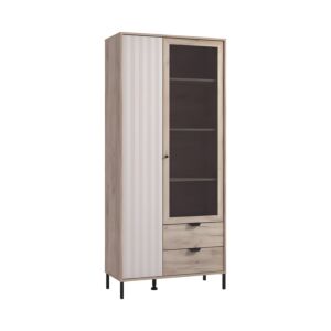 ΒΙΤΡΙΝΑ VANDEA 195 2K2F VS1 CASHMERE-GREY OAK 87x40x195εκ 1