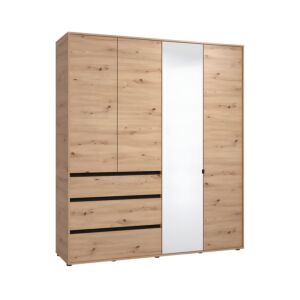 ΝΤΟΥΛΑΠΑ CORBETT 4K3F1O h211 ARTISAN OAK/ΜΑΥΡΟ ΜΑΤ ΧΡΩΜΑ 183x55x211εκ 1