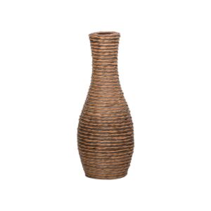 ΔΙΑΚΟΣΜΗΤΙΚΟ ΒΑΖΟ FL528 PU RATTAN ΓΚΡΙ ΜΑΥΡΟ-ΦΥΣΙΚΟ ΧΡΩΜΑ 50εκ 1