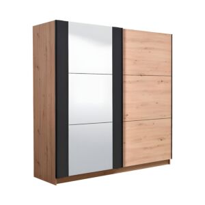 ΝΤΟΥΛΑΠΑ SARDINIA 220 OG ARTISAN OAK / ΜΑΥΡΟ 217x62.5x210εκ 1