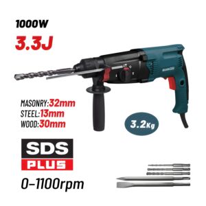BORMANN BPH3015 Σκαπτικό Περιστροφικό Πιστολέτο SDS-PLUS 1000W,3.3J,0-1100rpm & Βαλίτσα 1