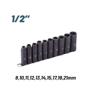 BORMANN Pro BHT7704 Σετ Καρυδάκια Aέρος Μακρυά 1/2'' , 8,10,11,1213,14,15,17,19,21mm 1