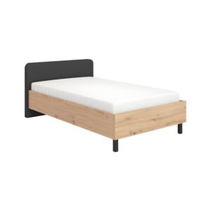ΚΡΕΒΑΤΙ BARLETTA 120 ARTISAN ΜΕ ΓΚΡΙ ΥΦΑΣΜΑ ΜΑΥΡΑ ΠΟΔΙΑ 131x213,5x85,5εκ (120x200) 1