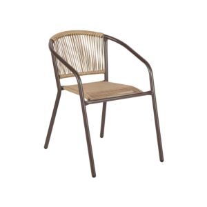 ΠΟΛΥΘΡΟΝΑ ΚΗΠΟΥ Fyllianna FL11465 ΑΠΟ ΣΥΝΘΕΤΙΚΟ RATTAN MΕ ΜΕΤΑΛΛΙΚΟ ΣΚΕΛΕΤΟ ΚΑΦΕ ΧΡΩΜΑ 54x63x74εκ 1