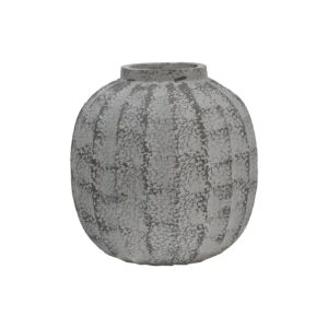 ΔΙΑΚΟΣΜΗΤΙΚΟ ΒΑΖΟ FL24175 POLYRESIN ΓΚΡΙ ΧΡΩΜΑ 28x28x30εκ 1