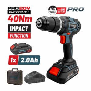 BORMANN Pro BBP3050 Κρουστικό Δραπανοκατσάβιδο Μπαταρίας 20V,40Nm,Li-Ion,1x2Ah & Bαλίτσα 1