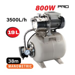 NAKAYAMA Pro NP2105 Πιεστικό Συγκρότημα Με Δοχείο 19Lt Αντλία Inox 800W 1