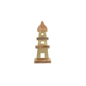 ΔΙΑΚΟΣΜΗΤΙΚΟ ΑΛΟΥΜΙΝΙΟΥ Light house 2386 ΜΕ ΞΥΛΙΝΗ ΒΑΣH ΧΡΥΣΟ ΧΡΩΜΑ 12x5x32εκ 1