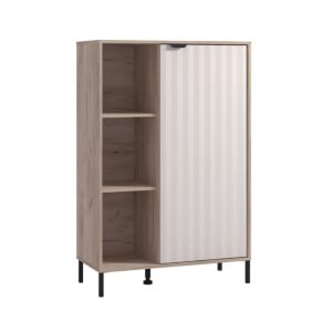 ΒΙΤΡΙΝΑ VANDEA 2K POP CASHMERE-GREY OAK 87x40x131εκ 1