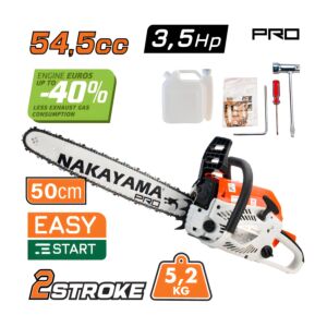 NAKAYAMA PRO PC5610 Αλυσοπριονο Βενζινης 3.5Hp, 54,6Cc, Λαμα 50Cm, 0,325'' 1,5Mm 78Links 1