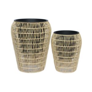 ΣΕΤ ΚΑΣΠΩ 2 ΤΕΜΑΧΙΑ POLY RATTAN FL21897 ΦΥΣΙΚΟ ΧΡΩΜΑ 39x50εκ & 30x39εκ. 1