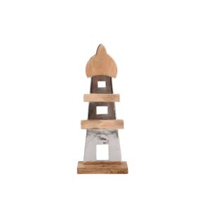 ΔΙΑΚΟΣΜΗΤΙΚΟ ΑΛΟΥΜΙΝΙΟΥ Light house 2390 ΜΕ ΞΥΛΙΝΗ ΒΑΣH ΑΣΗΜΙ ΧΡΩΜΑ 18x7x45εκ 1