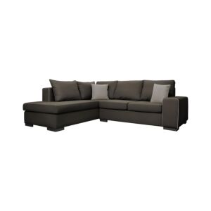 ΚΑΝΑΠΕΣ ΓΩΝΙΑ ΑΡΙΣΤΕΡΗ New Toulouse TAUPE ΥΦΑΣΜΑ ΜΕ MOCCA ΜΑΞΙΛΑΡΙΑ 260x205x93εκ 1