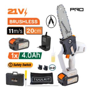 NAKAYAMA Pro EC1550 Κλαδευτικό Αλυσοπρίονο Μπαταρίας 21V, Brushless, Li-Ion, Λάμα 20cm, 1500gr 1
