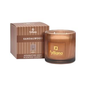 ΑΡΩΜΑΤΙΚΟ ΚΕΡΙ "Sandalwood" FL25245 ΣΕ ΓΥΑΛΙΝΟ ΒΑΖΑΚΙ 400gr ΚΑΙ ΣΥΣΚΕΥΑΣΙΑ ΔΩΡΟΥ 1