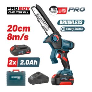 BORMANN Pro BBP5441X22C Κλαδευτικό Αλυσοπρίονο Mπαταρίας 20V Brushless,2x2Ah,Λάμα 20cm,1.3kg 1