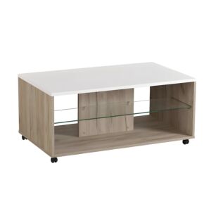 ΤΡΑΠΕΖΑΚΙ ΣΑΛΟΝΙΟΥ BERT GREY OAK-ΛΕΥΚΗ ΛΑΚΑ 101x60x45εκ 1