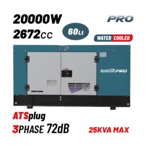 BORMANN Pro BGB9950 Γεννήτρια Πετρελαίου Υδρόψυκτη 18000W,25Kva,2672cc,Κλειστού Τύπου, Τριφασική 1