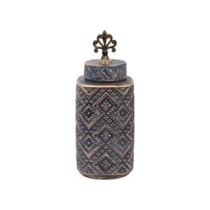 ΚΕΡΑΜΙΚΟ ΒΑΖΟ ΓΚΡΙ-ΜΠΡΟΝΖΕ 14.5x14.5x36εκ 1