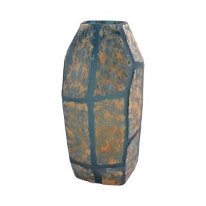 ΓΥΑΛΙΝΟ ΒΑΖΟ FL166612 ΜΑΥΡΟ-ΜΠΡΟΝΖΕ ΧΡΩΜΑ 16x15x32εκ 1